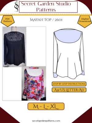 Mayah top 2601 cover m-xl 2 Women's top pattern cover