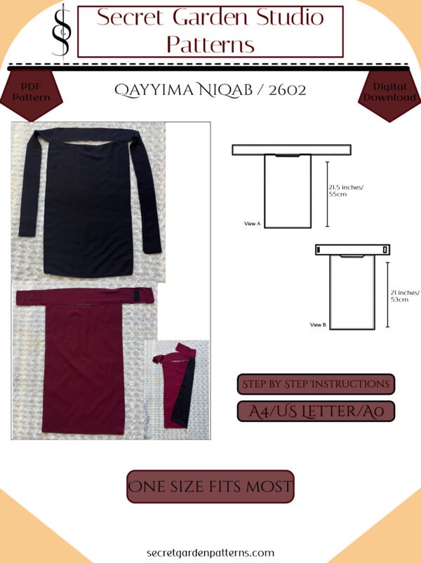 Qayyima Niqab /2602  Digital PDF Sewing Pattern