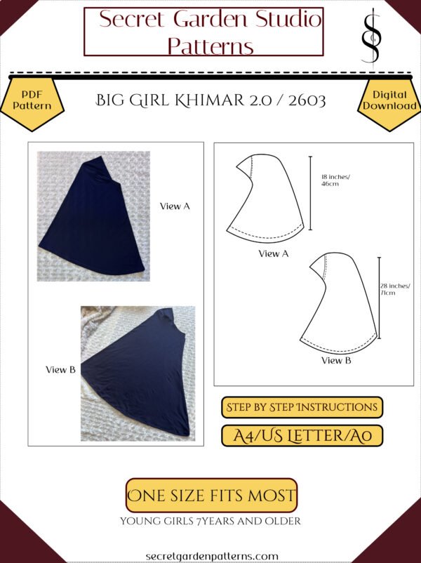 big girl khimar 2.0 2603 cover Cover of a girls khimar pattern