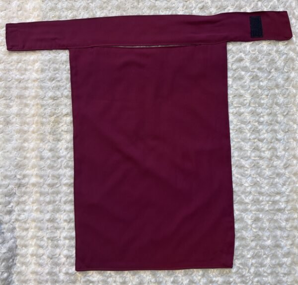 Burgundy chiffon niqab with hook and loop tape