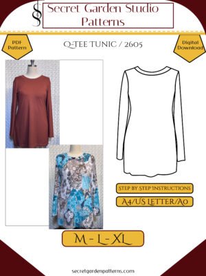 Q-tee tunic 2605 cover m-xl Q-tee-tunic 2605 pattern cover m-xl-