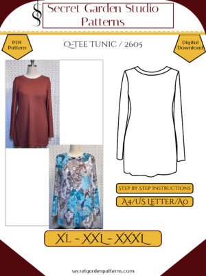 Q-tee tunic 2605 cover xl-xxxl Q-tee tunic pattern cover