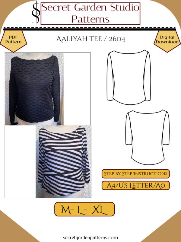 aaliyah tee cover m-xl Aaliyah tee pattern cover