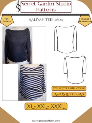 aaliyah tee cover xl-xxxl aaliyah tee sewing pattern cover