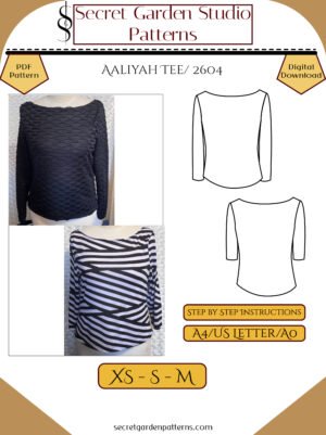 aaliyah tee cover xs-m Aaliyah Tee / 2604 Digital PDF Sewing Pattern XS-M
