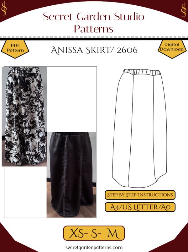 Anissa Skirt/ 2606 XS-M Digital PDF Sewing Pattern